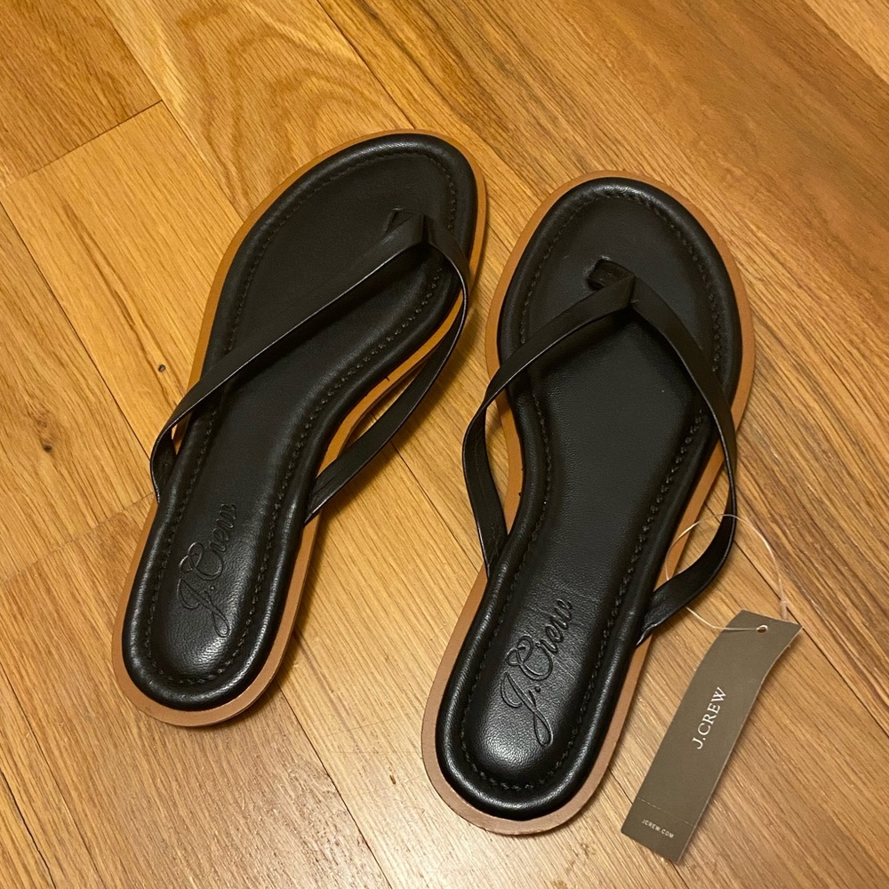 J. Crew leather flip flops - size 8